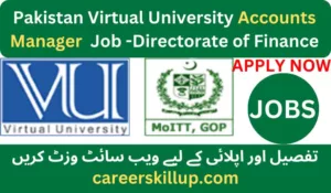 Job Pakistan Virtual University Manager Accounts